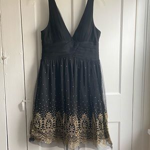 Gold and black party dress size 14